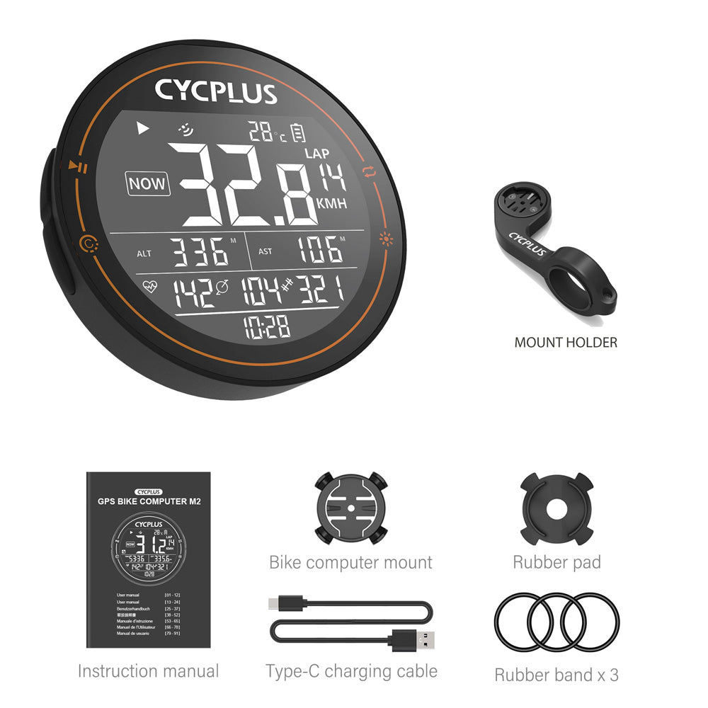 CYCPLUS M2 Cycling Bike Accessories GPS Bicycle Computer Wireless ANT+ Bluetooth Waterproof Speedometer for Garmin Wahoo XOSS
