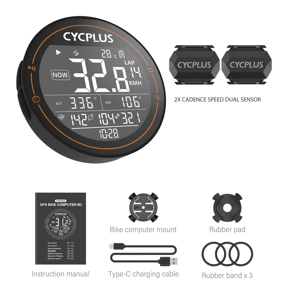 CYCPLUS M2 Cycling Bike Accessories GPS Bicycle Computer Wireless ANT+ Bluetooth Waterproof Speedometer for Garmin Wahoo XOSS