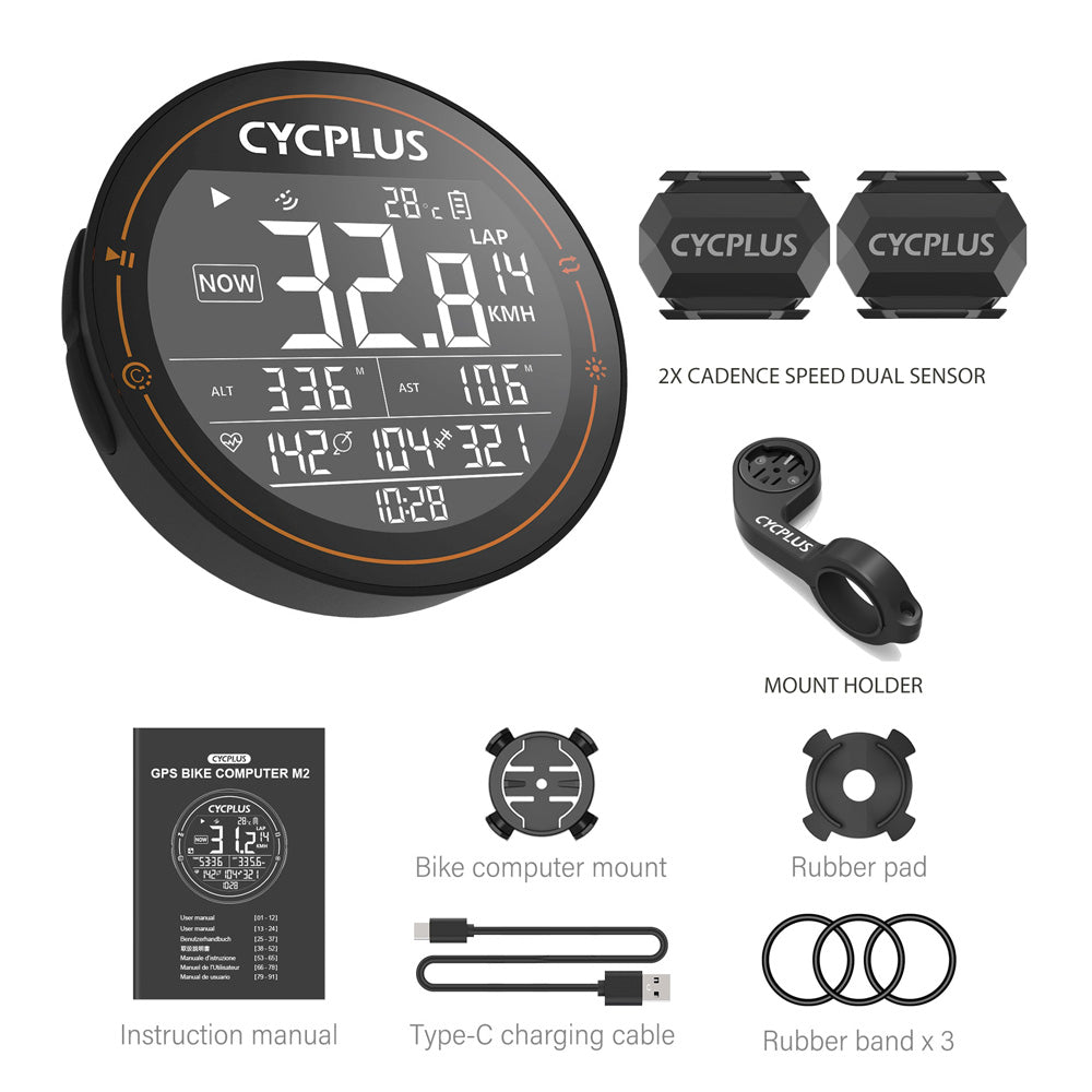 CYCPLUS M2 Cycling Bike Accessories GPS Bicycle Computer Wireless ANT+ Bluetooth Waterproof Speedometer for Garmin Wahoo XOSS