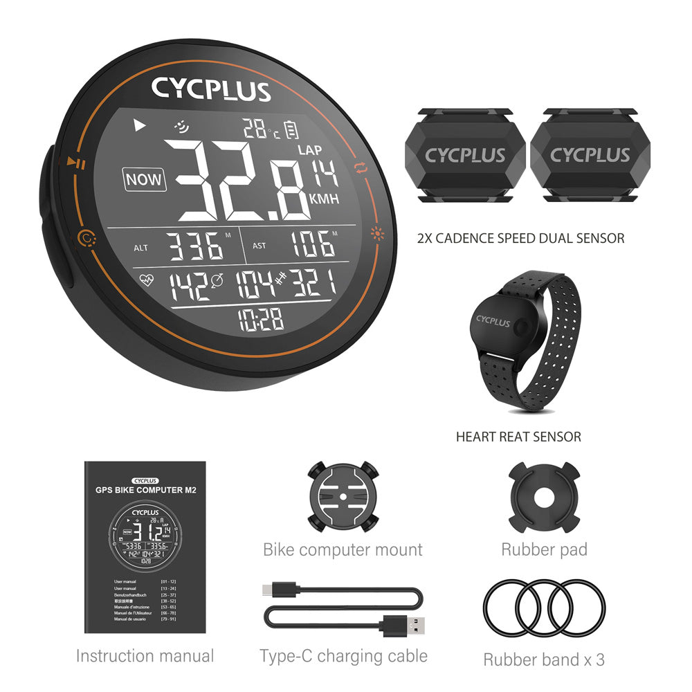 CYCPLUS M2 Cycling Bike Accessories GPS Bicycle Computer Wireless ANT+ Bluetooth Waterproof Speedometer for Garmin Wahoo XOSS