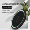 Ultra Slim Round15W Fast Charging Wireless Charger Pad  For Iphone 8 & Above, Samsung S10, Note10 & Android Support Qi-Enable Device