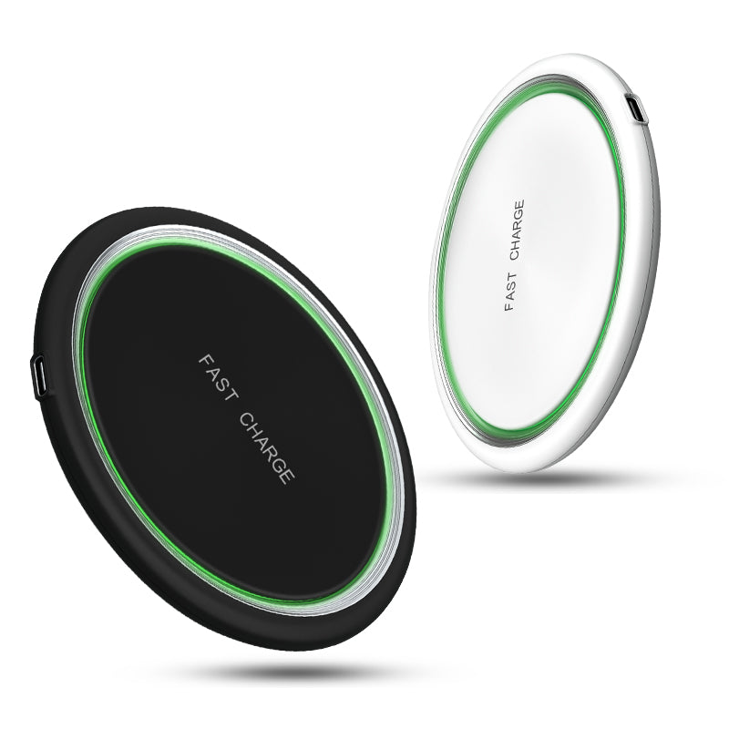 Ultra Slim Round15W Fast Charging Wireless Charger Pad  For Iphone 8 & Above, Samsung S10, Note10 & Android Support Qi-Enable Device
