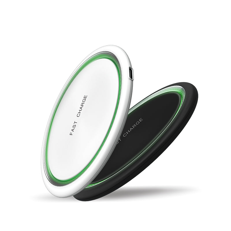 Ultra Slim Round15W Fast Charging Wireless Charger Pad  For Iphone 8 & Above, Samsung S10, Note10 & Android Support Qi-Enable Device