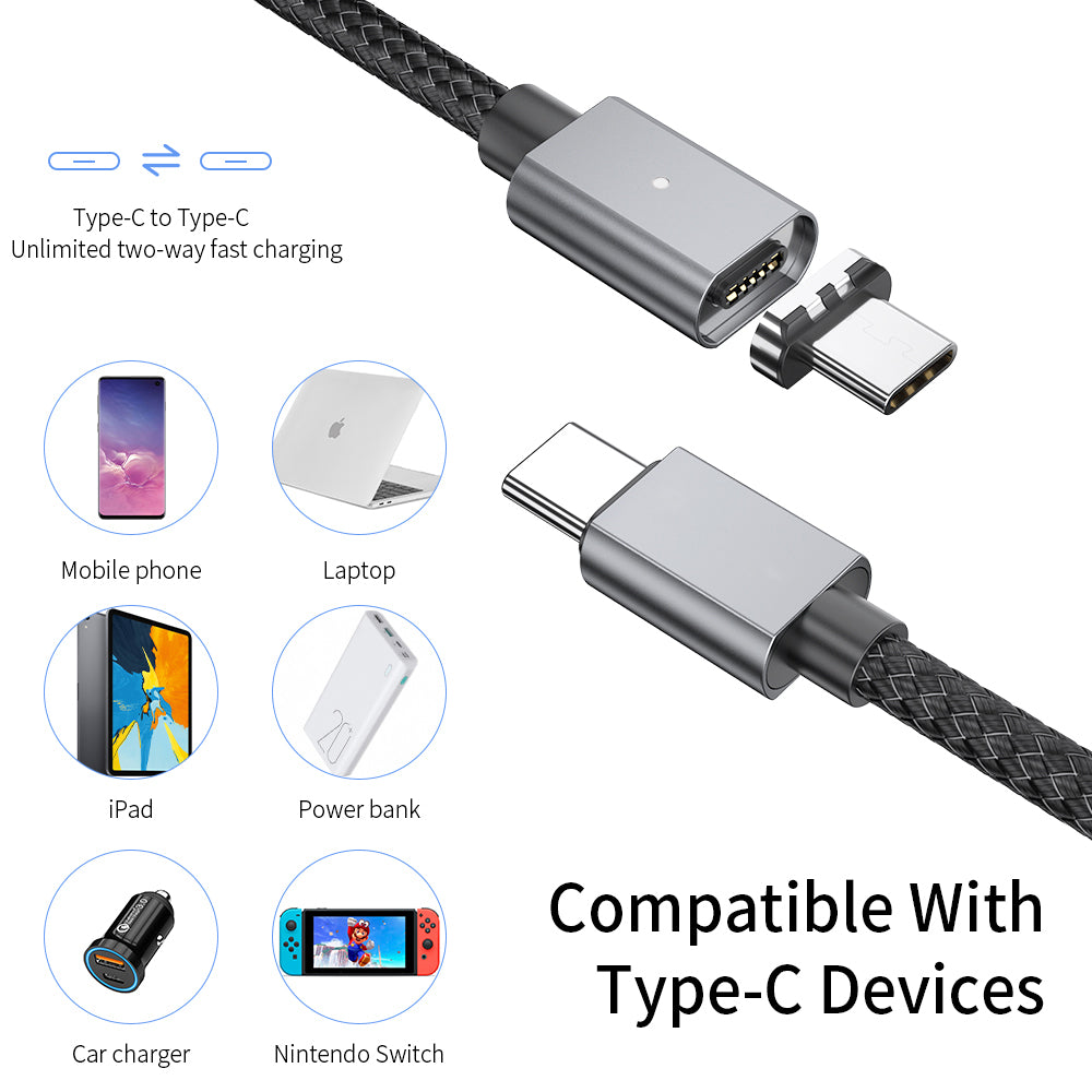 PD 100W Quick Magnetic Charger Cable 1.5m Type-C to Type-C