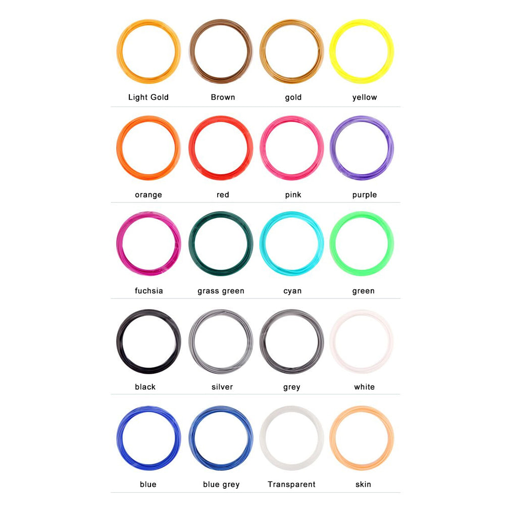 3D Printing Pen PLA 1.75mm Filaments 20 Colors