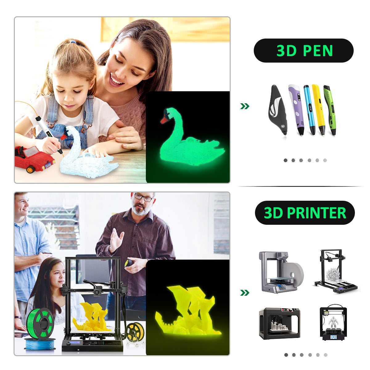 PLA 3D Filament 1.75mm Noctilucent White 1KG/Roll