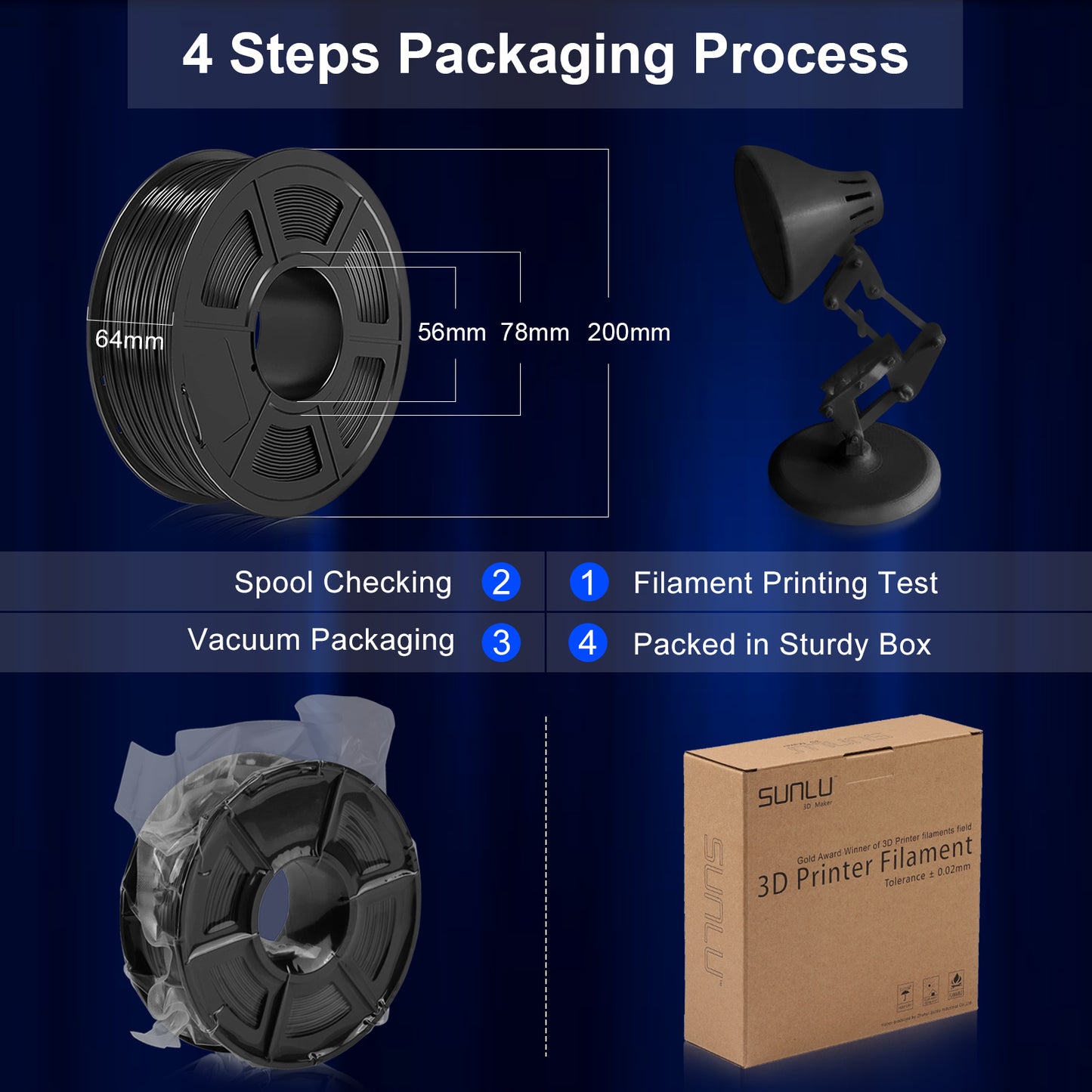 PLA+ 3D Filament 1.75mm Black 1KG/Roll