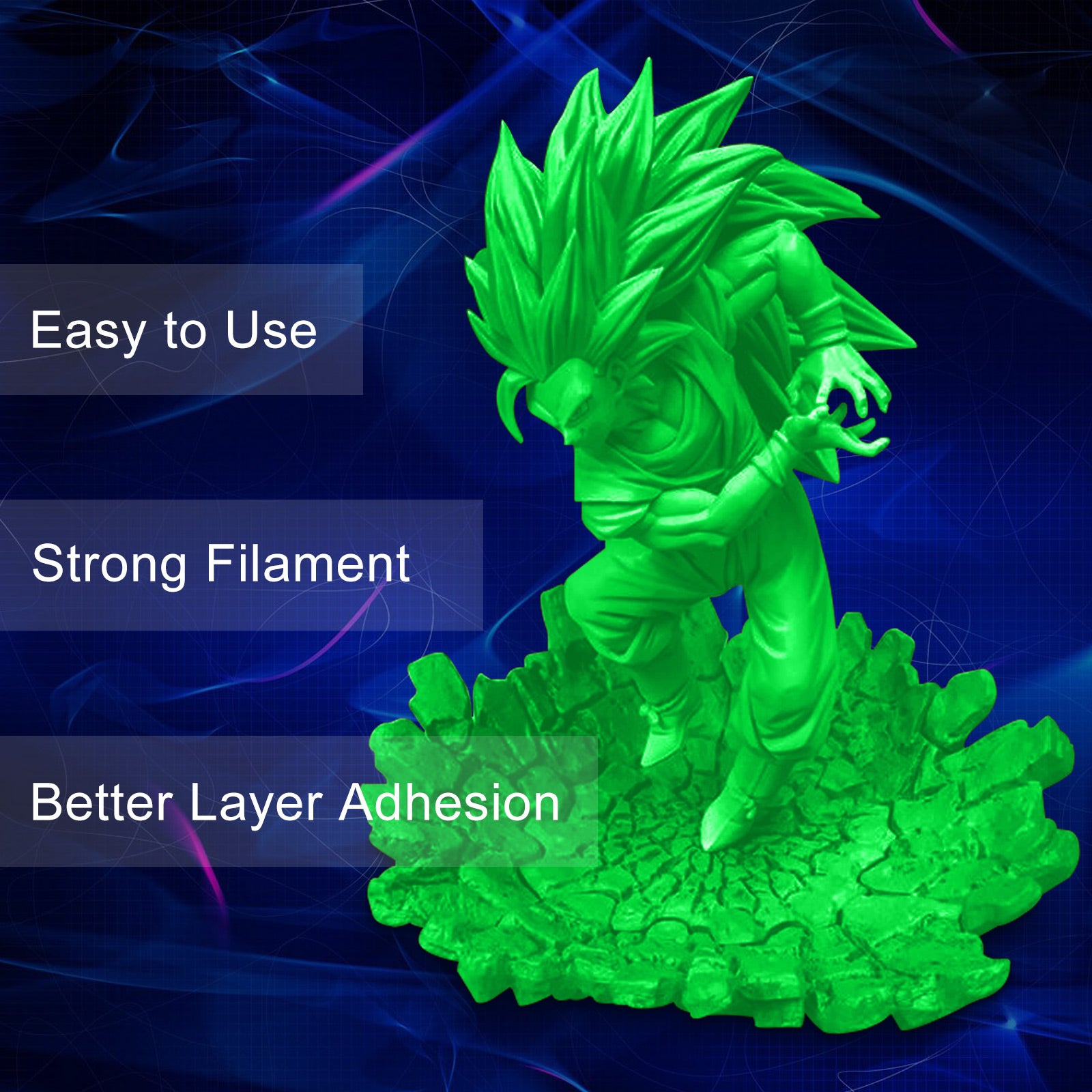 PLA+ 3D Filament 1.75mm Green 1KG/Roll