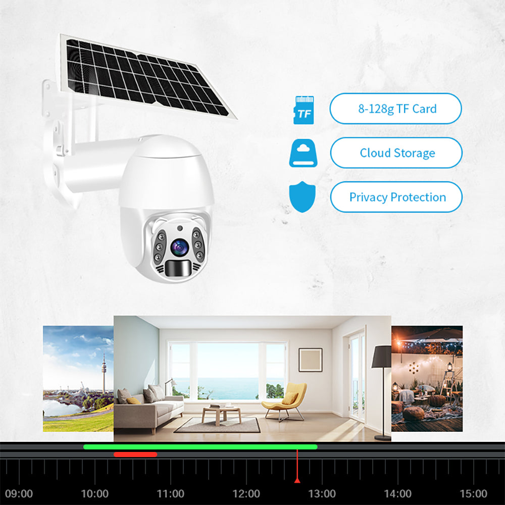 Q6 3MP Wifi Low Power Built-in Battery Starlight Night Vision Solar Powered IP Camera