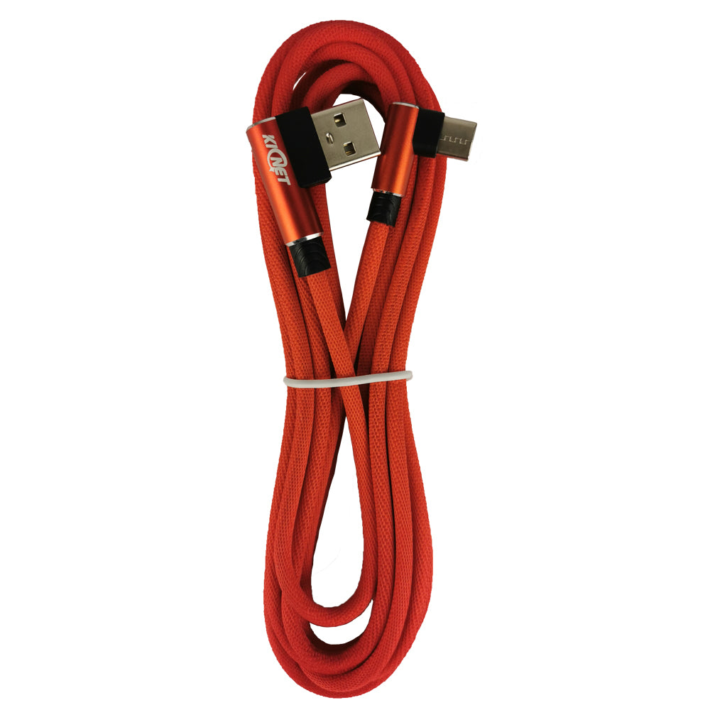 Type-C to USB Double Elbow Cotton Linen  Charger Cable
