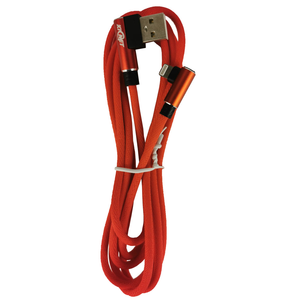 USB Double Elbow Cotton Linen Charger Cable For iphone ipad