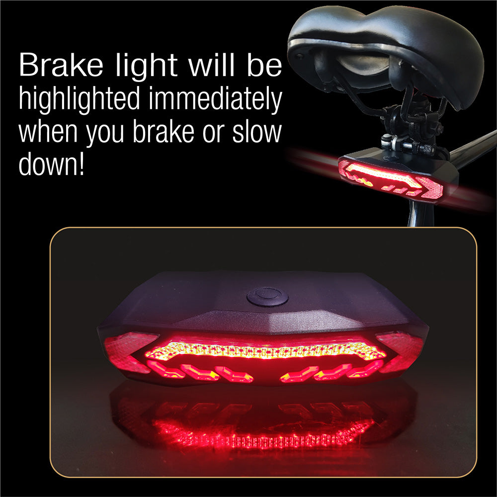SF31 Smart Bike AlarmTailight with Warning light/Brake light/Turn signal/Electric bell/Anti-theft alarm