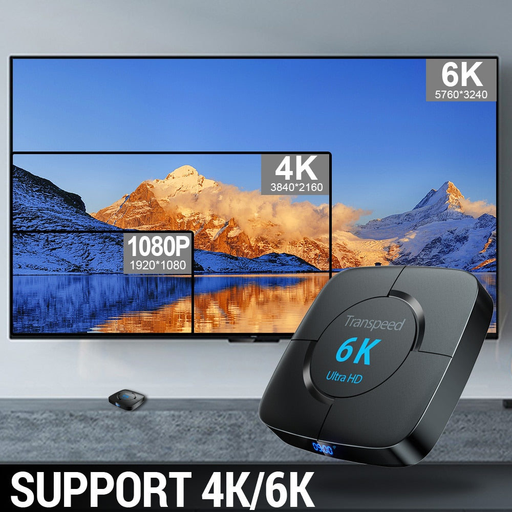 6K 4GB+64G TV Box Voice Assistant 6K 3D Wifi 2.4G&5.8G Media player