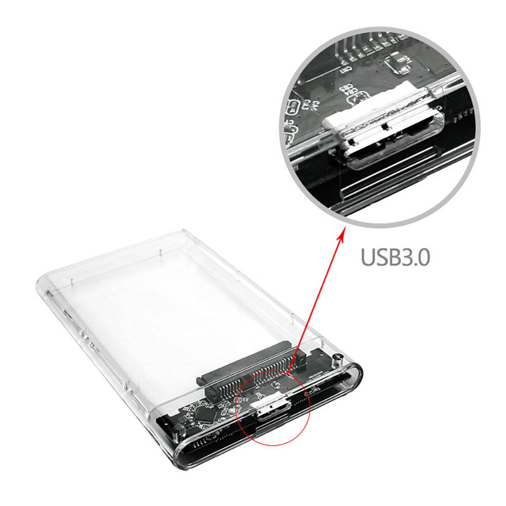 USB 3.0 2.5 Inch HDD External case Transparent Hard Disk Box