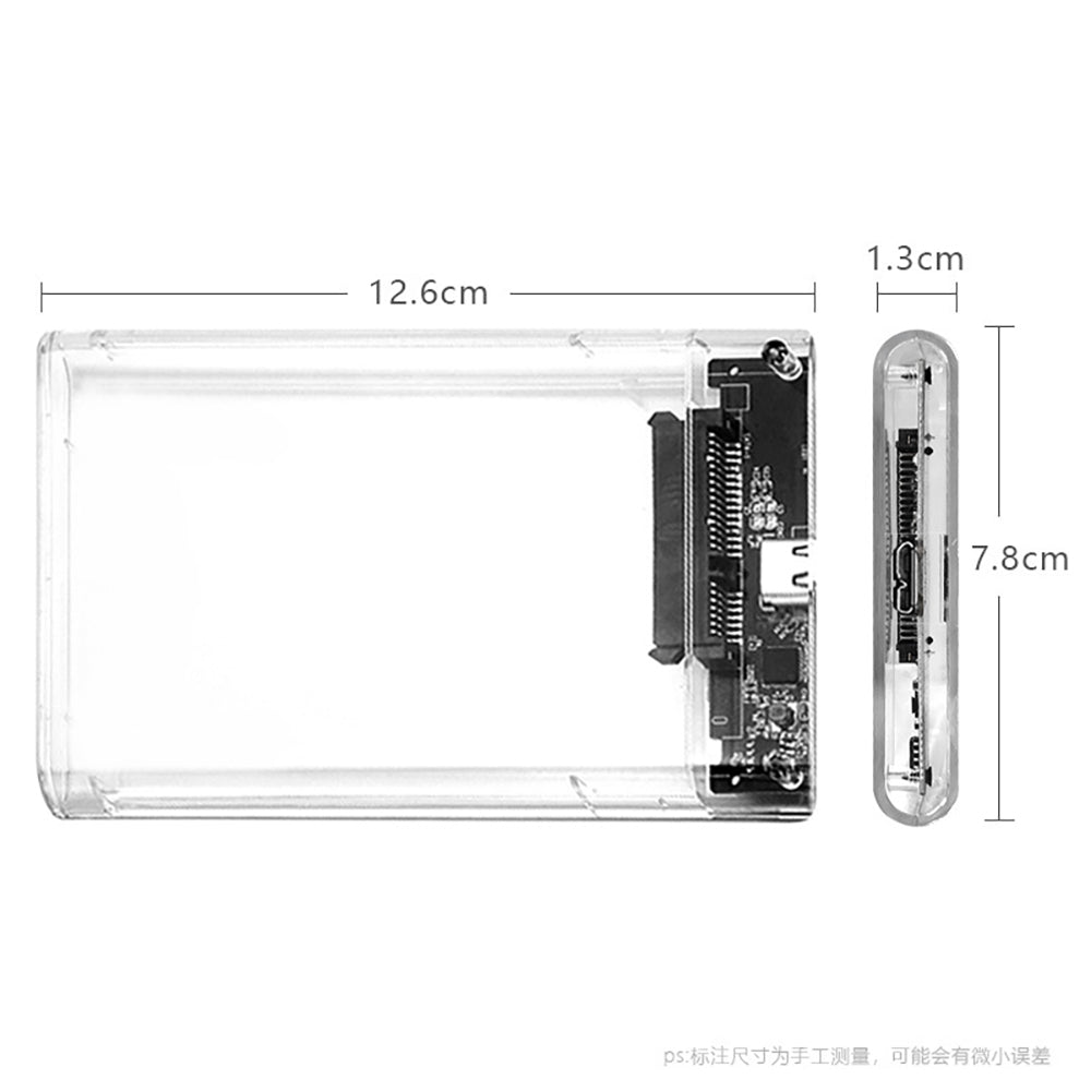 USB 3.0 2.5 Inch HDD External case Transparent Hard Disk Box