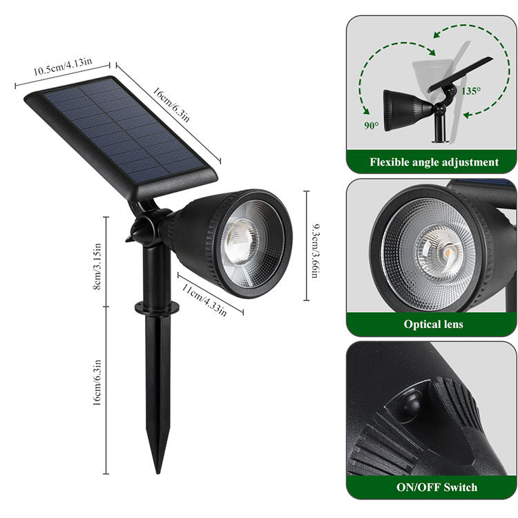 YH0519 Waterproof Led Solar Spot Light Wireless Outdoor Yard Landscape Light