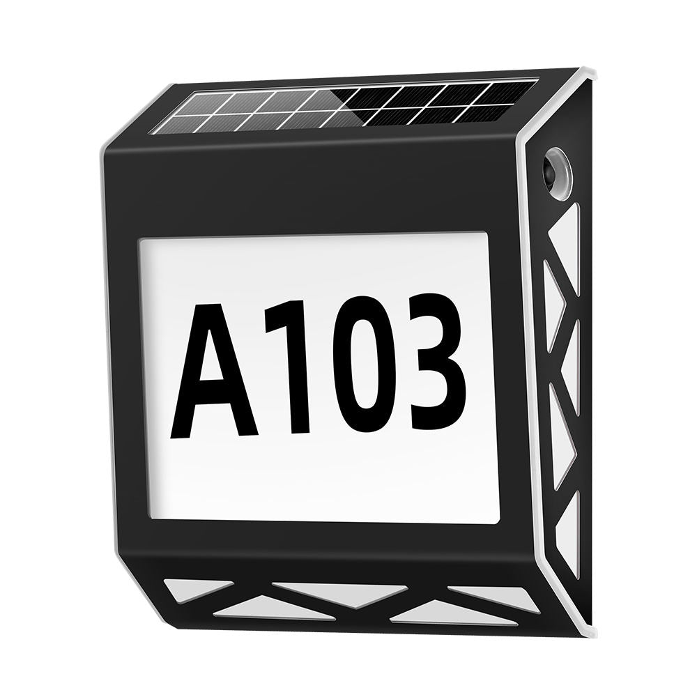 YH1101 Solar LED Address Sign Waterproof Plate Wall Lamp House Number Light