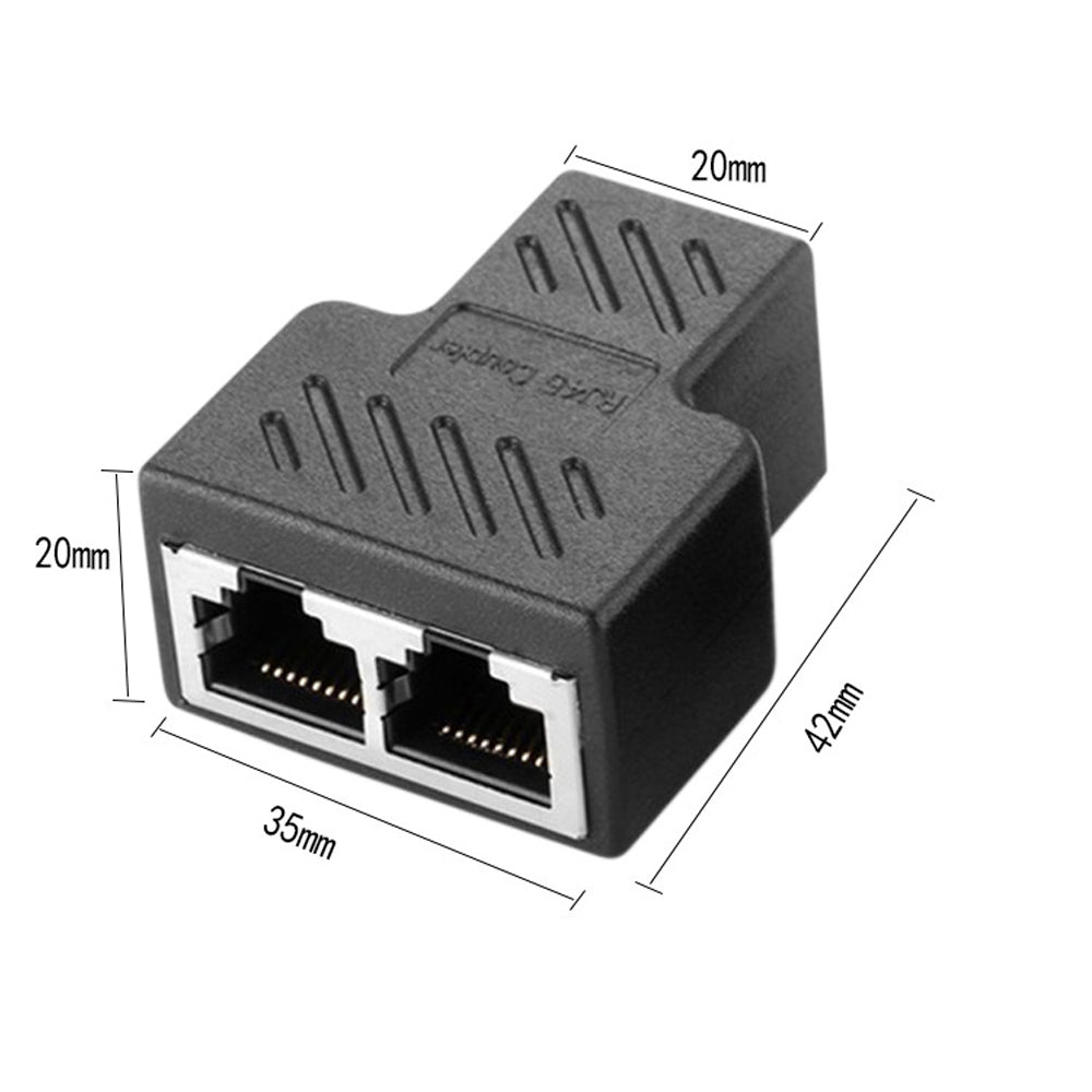 2 x RJ45 Ethernet LAN Network Y Splitter Double Adapter Cable Connector CAT5/6/7