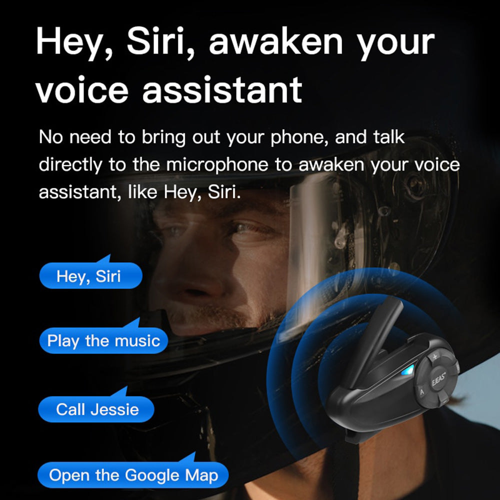 EJEAS Q7 Bluetooth 5.0 Waterproof Motorcycle Helmet Headset Intercom  7 Riders