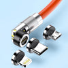 Zinc Alloy Silicone Charge Cable 540 Degrees Magnetic Rotating 100W 6A 1m 2m