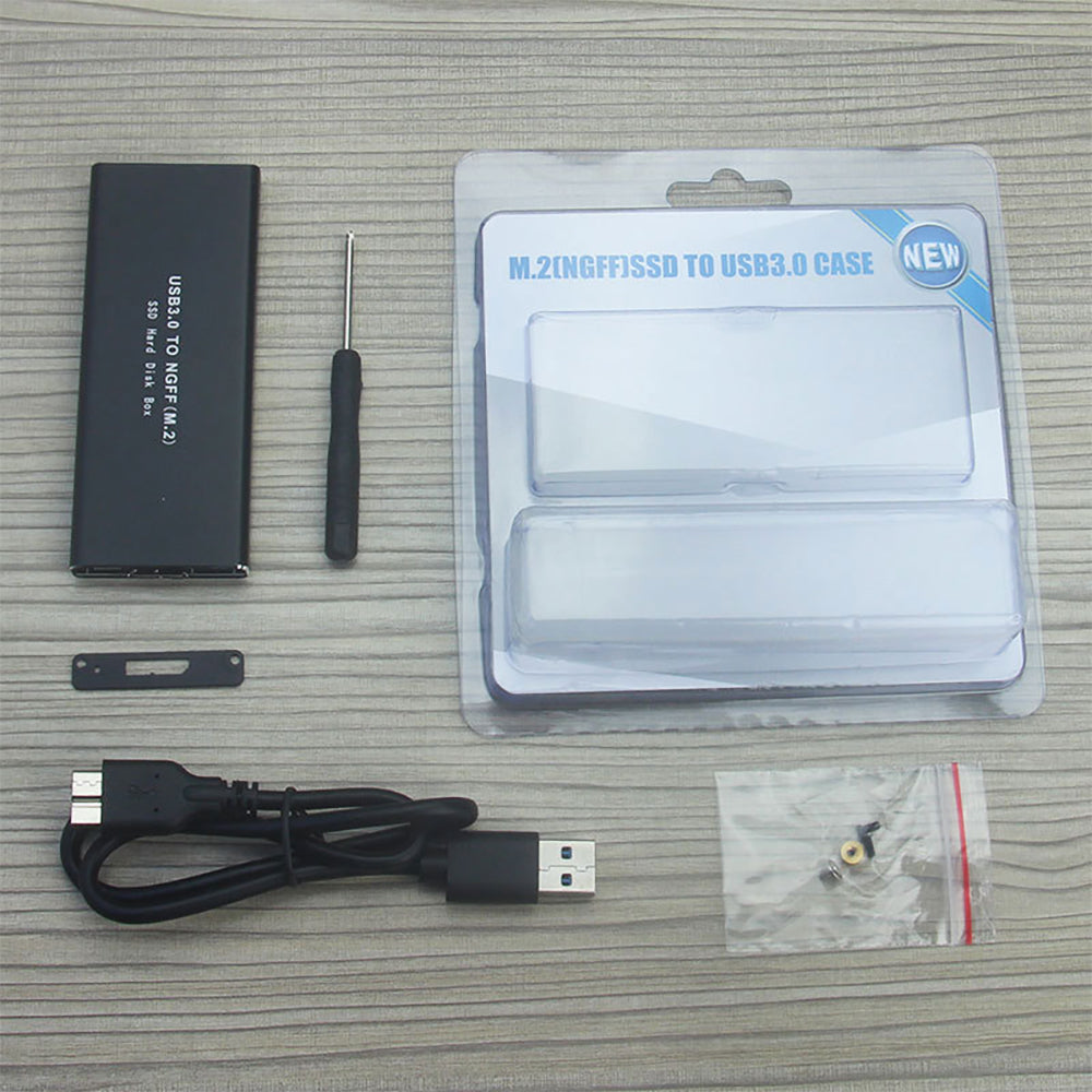 USB3.0 to M.2 NGFF SSD Hard Disk Box Support 22x30 22x42 22x60 22x80