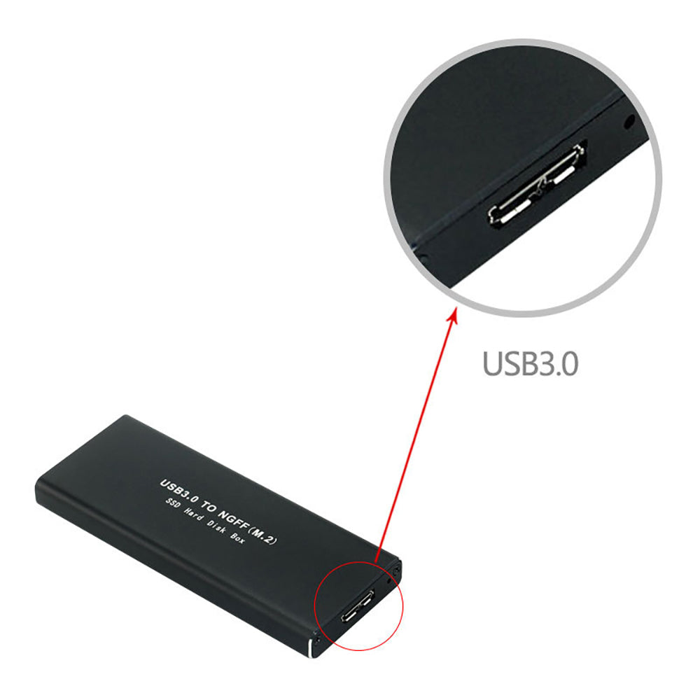 USB3.0 to M.2 NGFF SSD Hard Disk Box Support 22x30 22x42 22x60 22x80