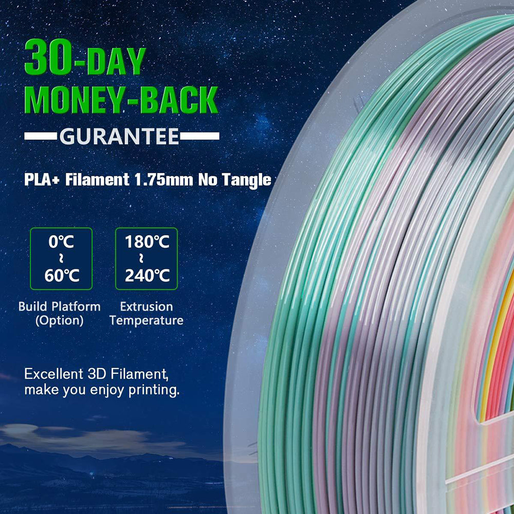 PLA 3D Filament 1.75mm Rainbow-G 1KG/Roll
