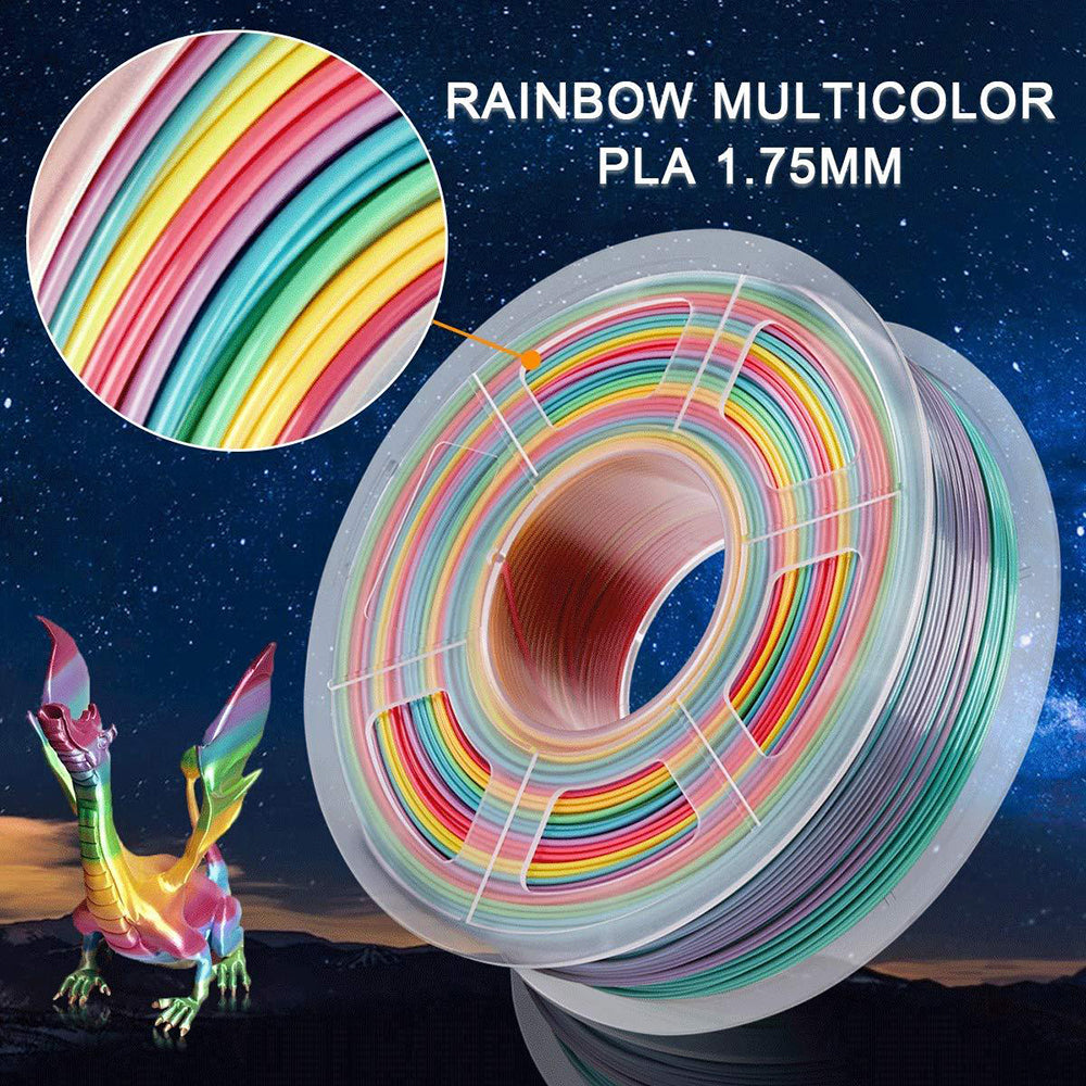 PLA 3D Filament 1.75mm Rainbow-G 1KG/Roll