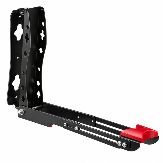 Foldable swivel wall-mounted bicycle rack on white background