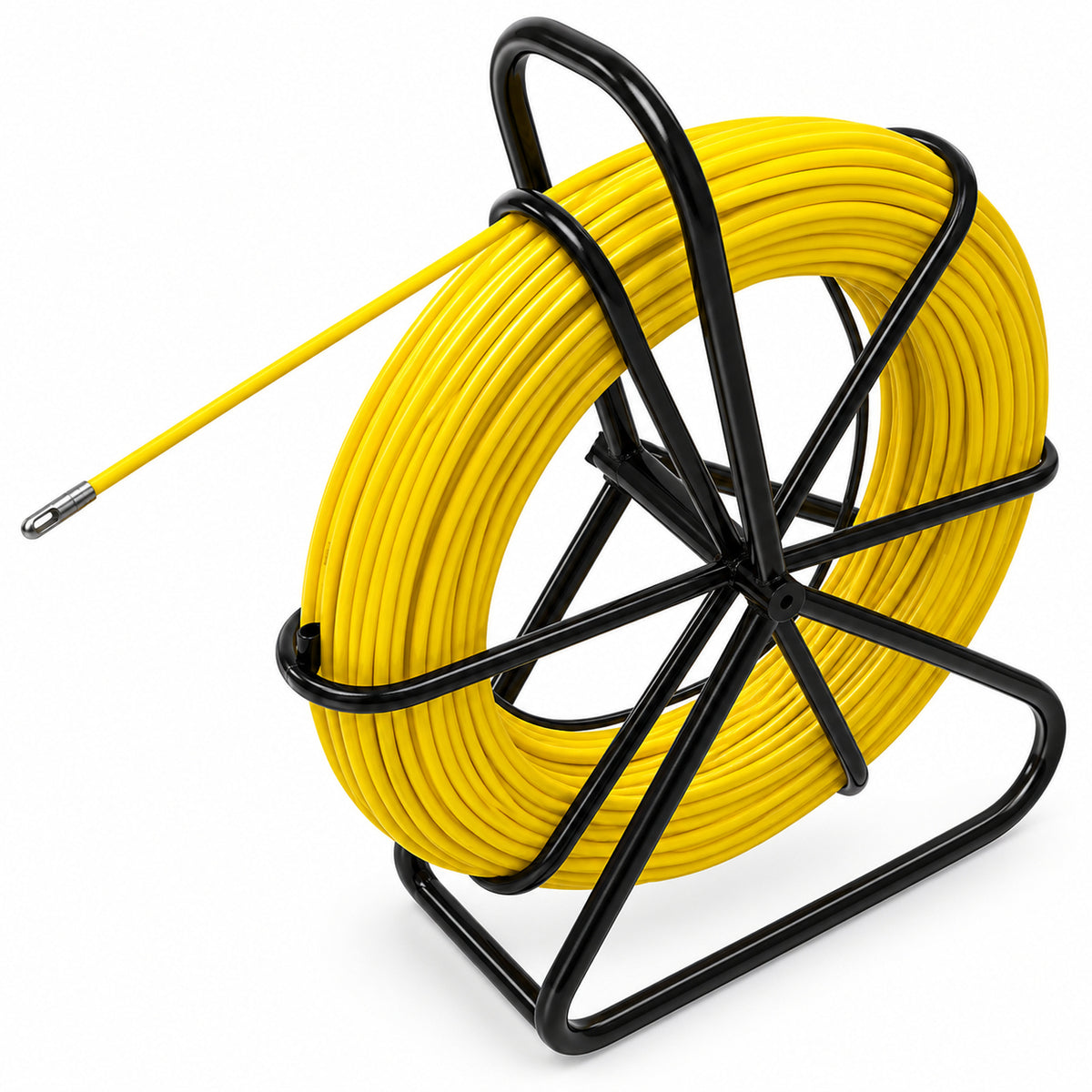 130m x 6mm Cable Pulling Rod Duct Rodder Fish Tape Reel Stand Wire Threader