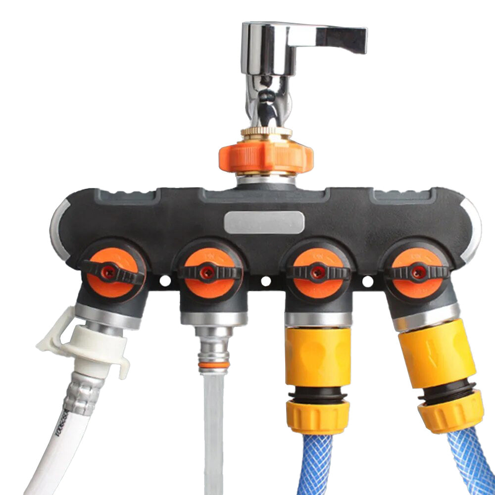 1/2" 3/4" 4 Way Garden Tap Connectors Garden Hose Pipe Splitter Secondary image
