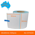10 Rolls 80x60mm 500pcs High Quality Direct Thermal Labels
