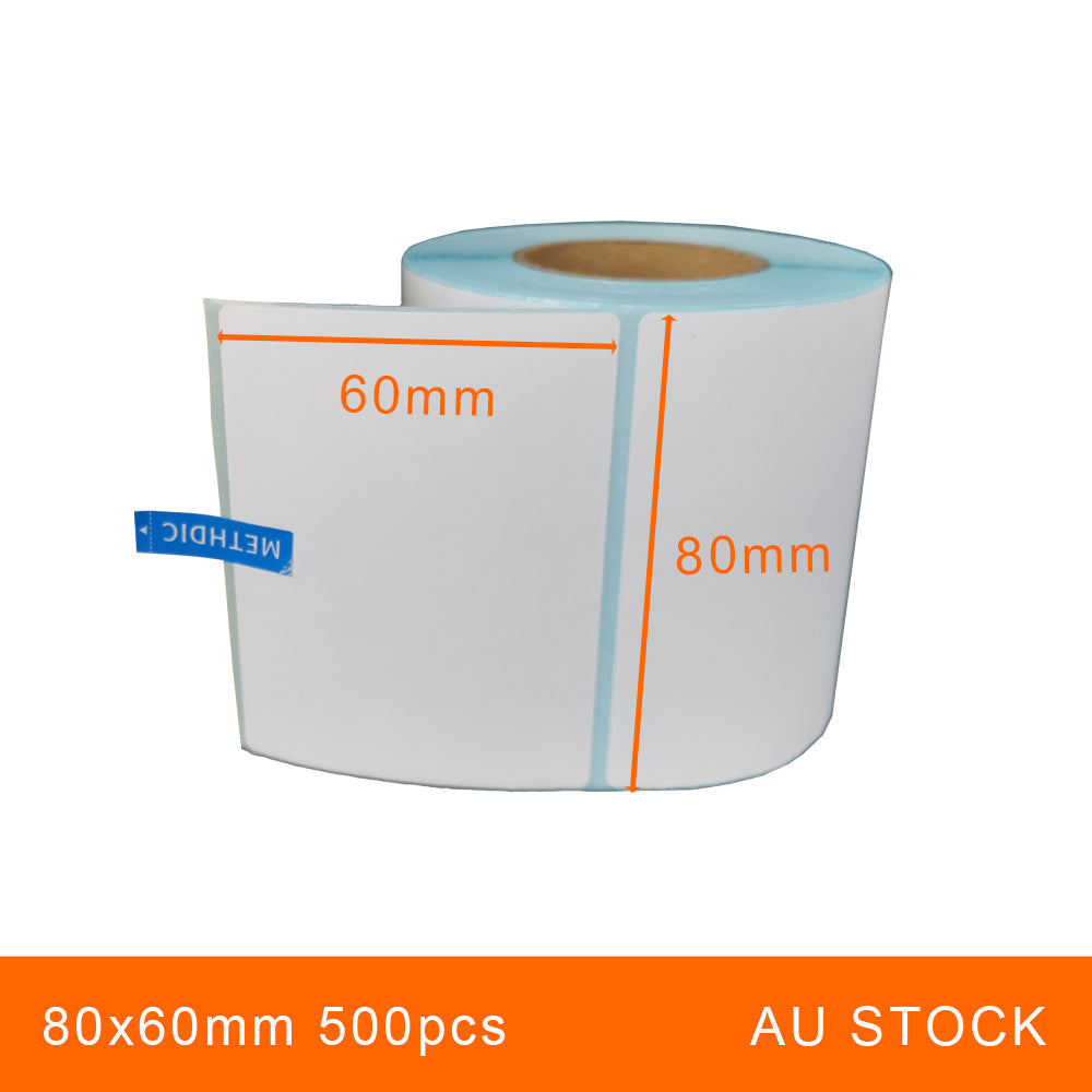 10 Rolls 80x60mm 500pcs High Quality Direct Thermal Labels