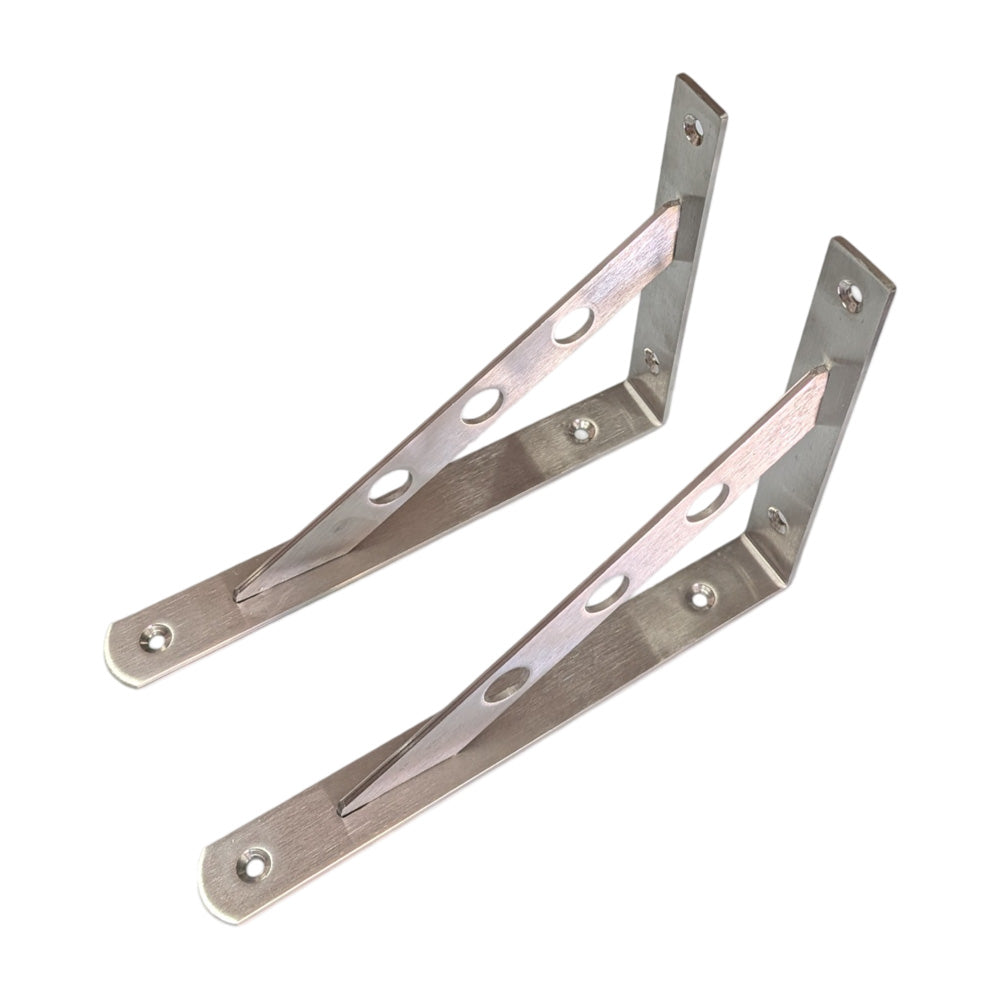 1 PAIR Stainless Steel Detachable L Triangle Shelf Bracket Wall Mount
