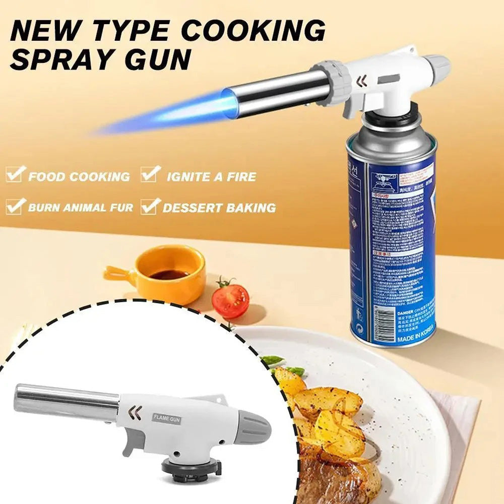 Outdoor Flame Gun Portable BBQ Gas Burner Adjustable Flame for Camping BBQ