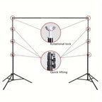 2.7x3m Photo Backdrop Stand Kit Telescopic Rod Bracket