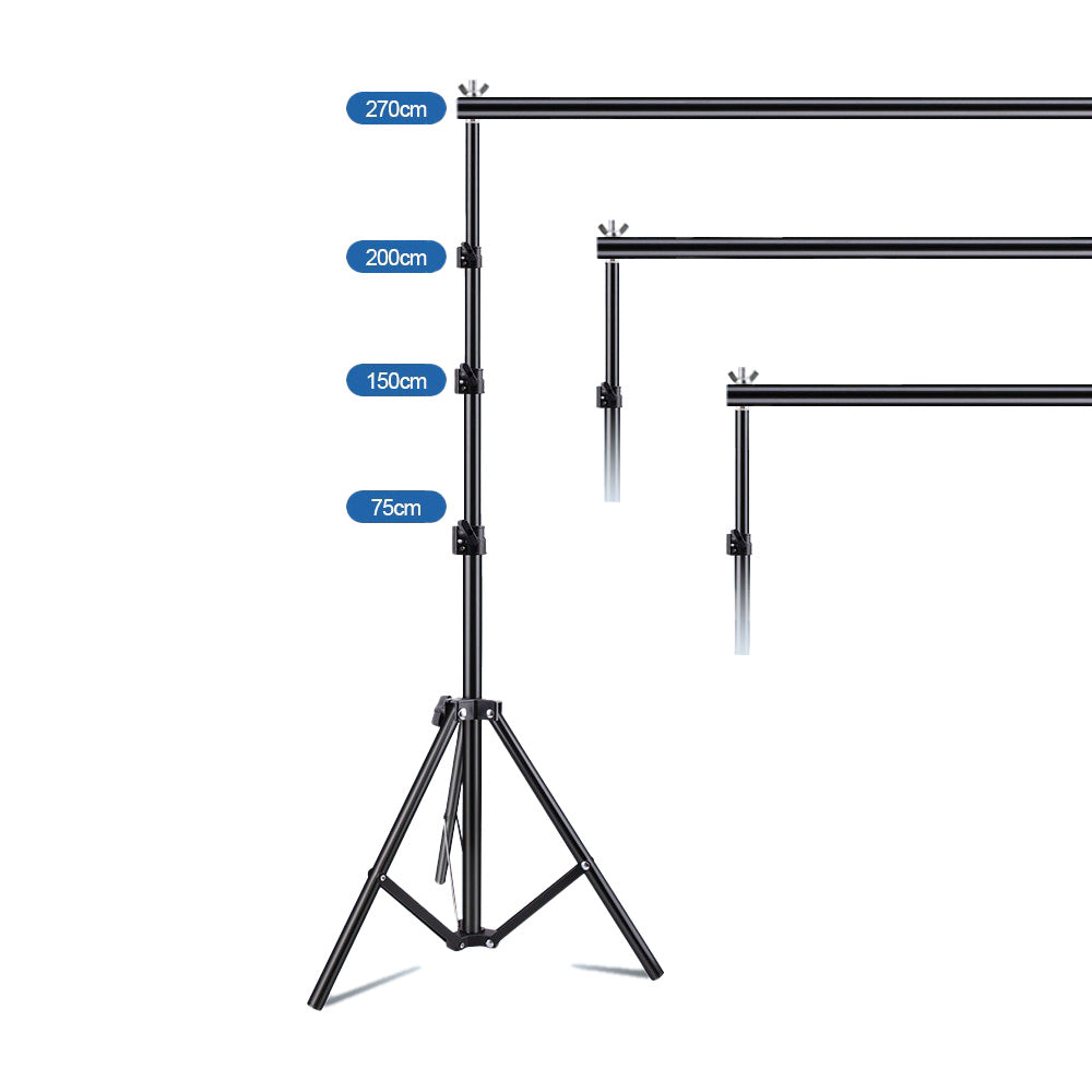 2.7x3m Photo Backdrop Stand Kit Telescopic Rod Bracket