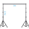 2.7x3m Photo Backdrop Stand Kit Telescopic Rod Bracket