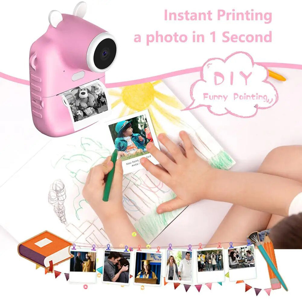 Children Instant Photo Camera With Print Paper 2.4 inch HD Camcorder