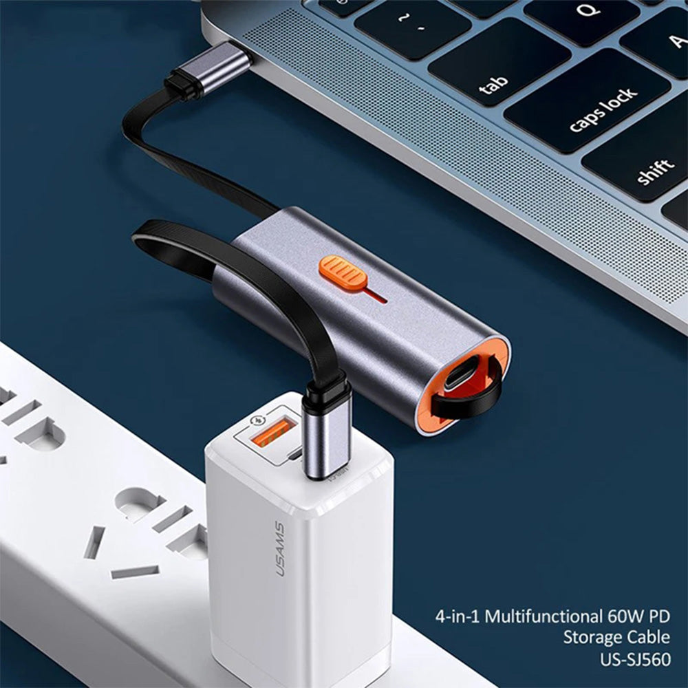 PD 60W Fast Charging 4 in 1 Multifunctional OTG Storage Cable Charge Data Cable