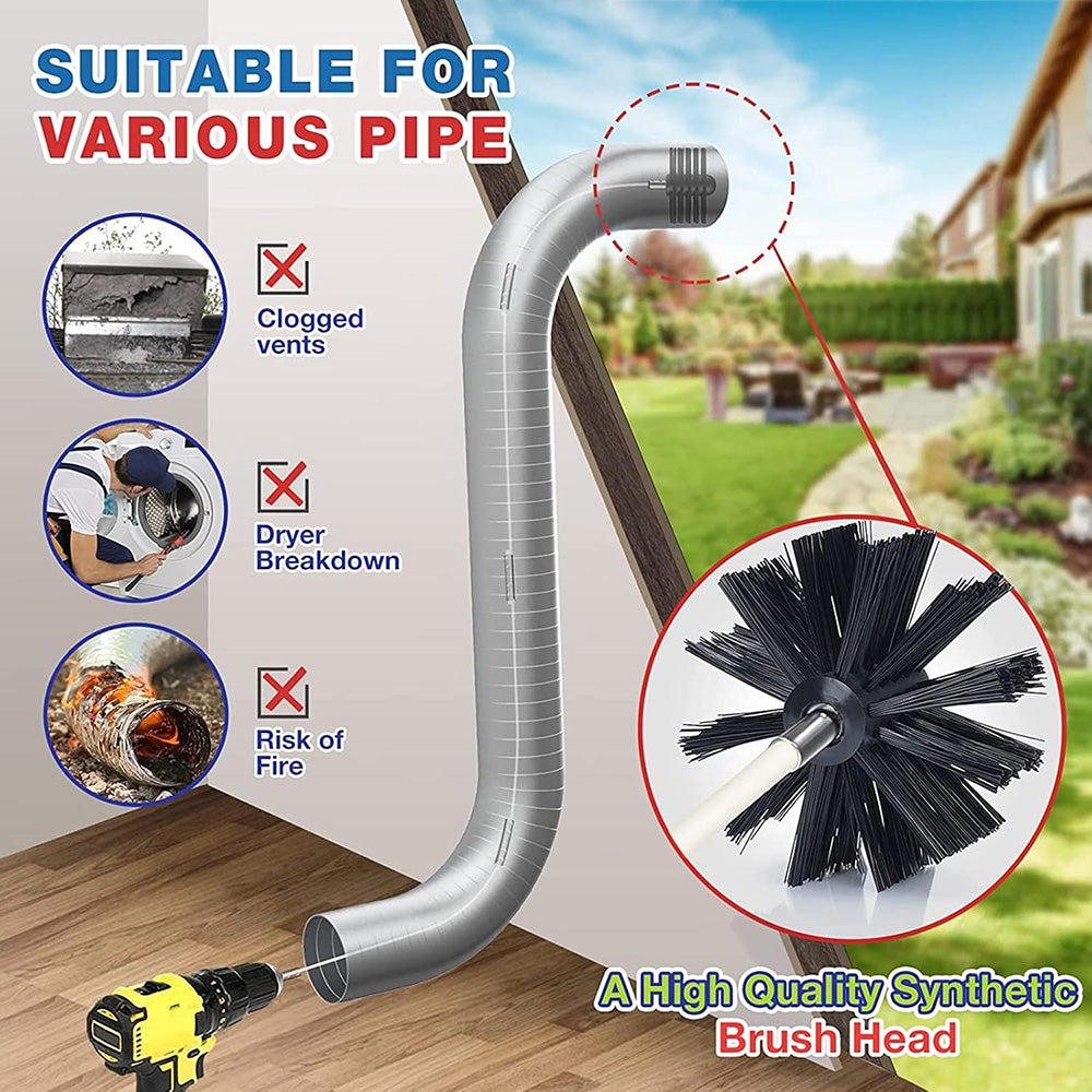 30 pcs Chimney Cleaning Brush Kit Duct Vent Cleaning Set Sweep Brush Tool
