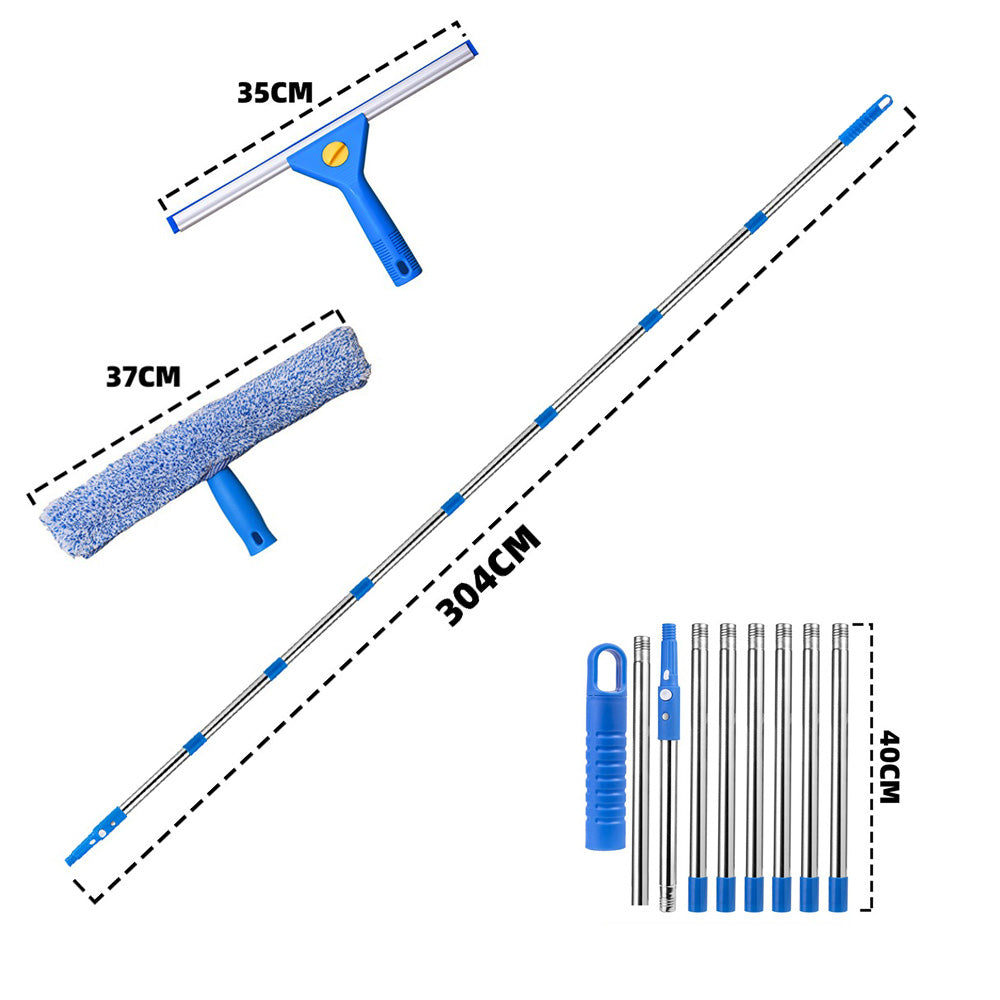 3.1m Window Squeegee Cleaner Tool Kit for High Windows Shower Glass Car Main image