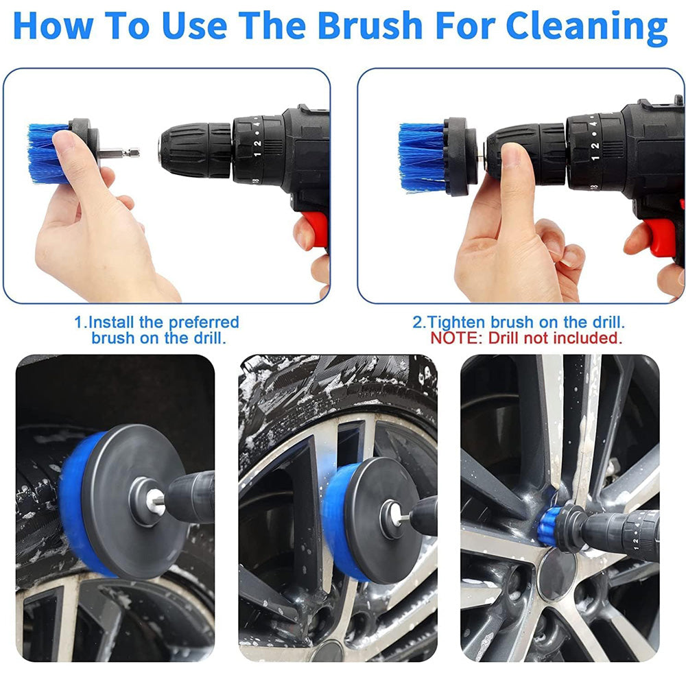 7 Pcs Drill Brush Set Power Scrubber Cleaning Kit with Extend Attachment Secondary image