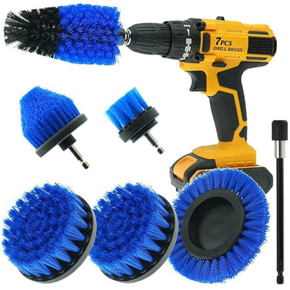 7 Pcs Drill Brush Set Power Scrubber Cleaning Kit with Extend Attachment