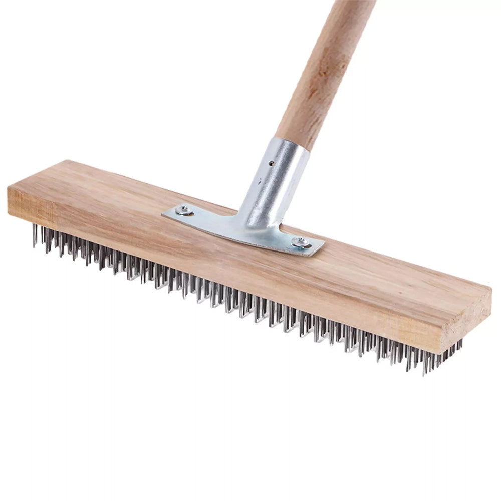Stainless Steel Wire Brush Heavy Duty Scrubbing Brush long handle cleaning brush Main image