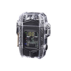 Double Arc Lighter Transparent Shell Digital Display Keychain Light Men's Gifts