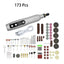 173Pcs Cordless Rotary Multi Tool Kits Adjustable Speed DIY Drilling Engraving