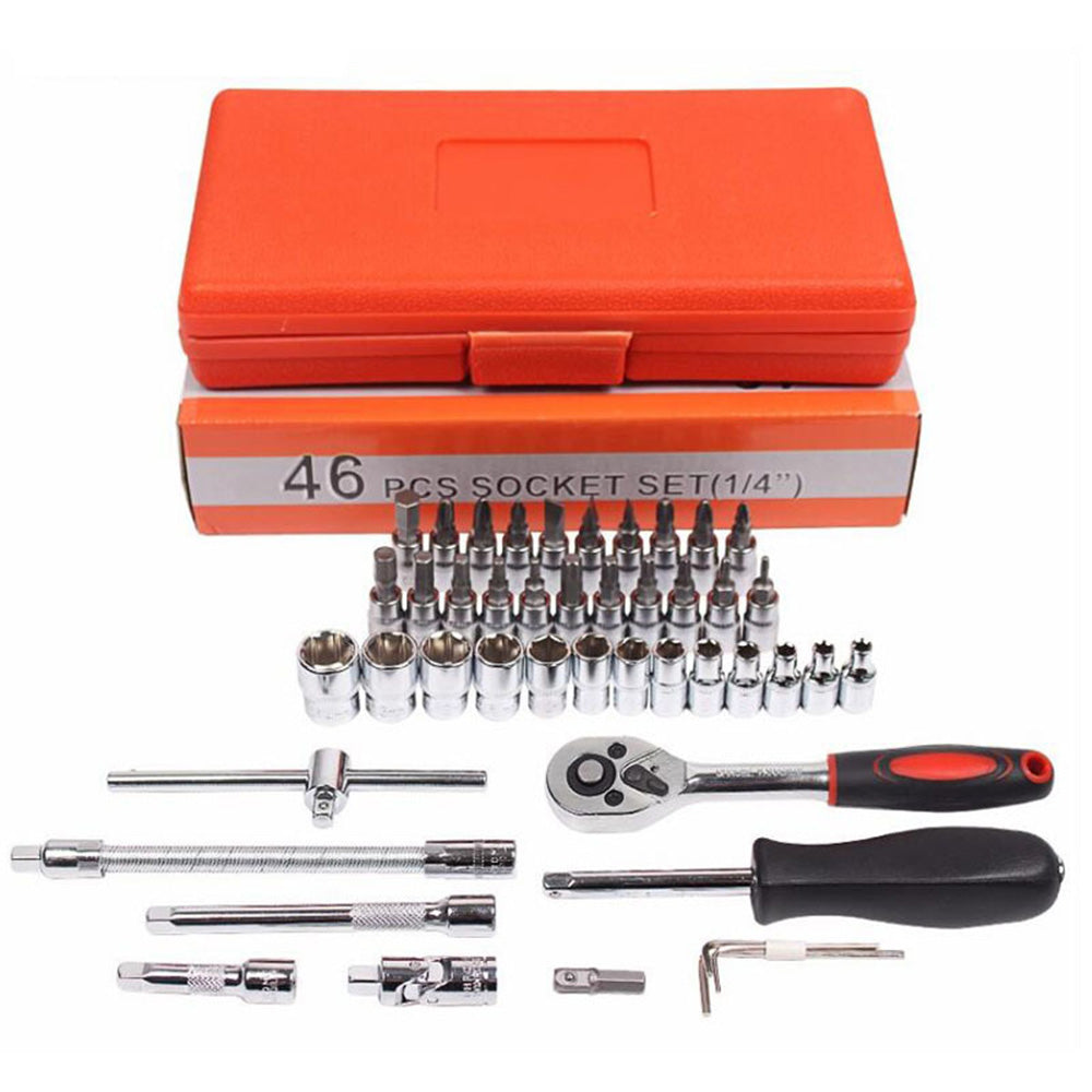 46pcs 1/4" Combination Drive Socket Set and Socket Wrench Set Secondary image
