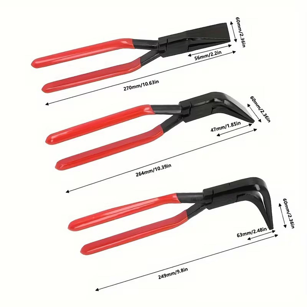 3pcs Sheet Metal Bending Plier Set Straight 0° 45° and 90° 60mm Jaw 270mm length Secondary image