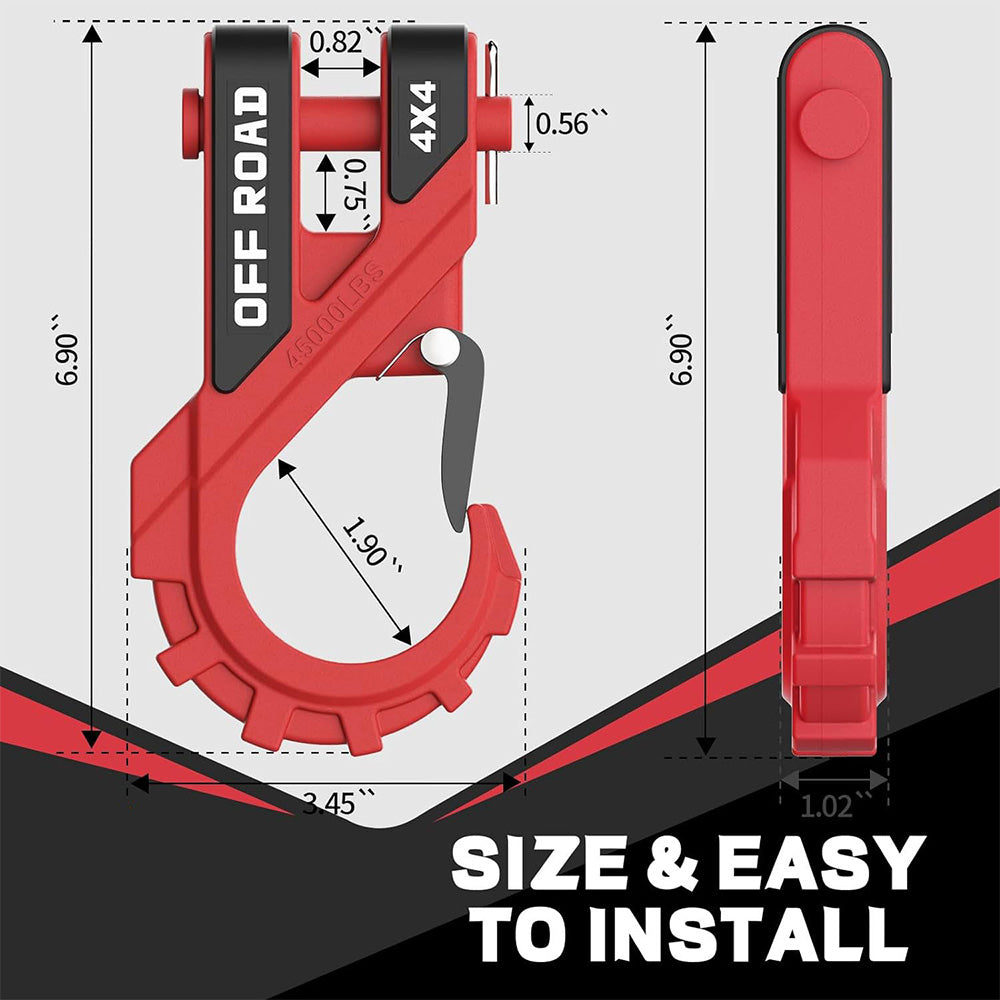 Heavy-Duty 45000 lbs Zinc-Coated Trailer Winch Hook for Off-Road Truck Towing